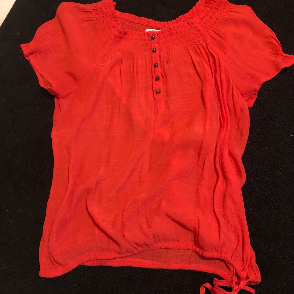 Orange pink light short sleeve shirt